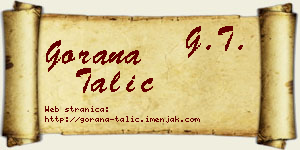 Gorana Talić vizit kartica